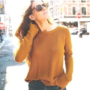 Madewell Chronicle Lightweight Textured Gold‎ Pullover Sweater Gold Size medium